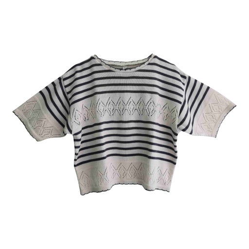 Sailor cotton crop top
