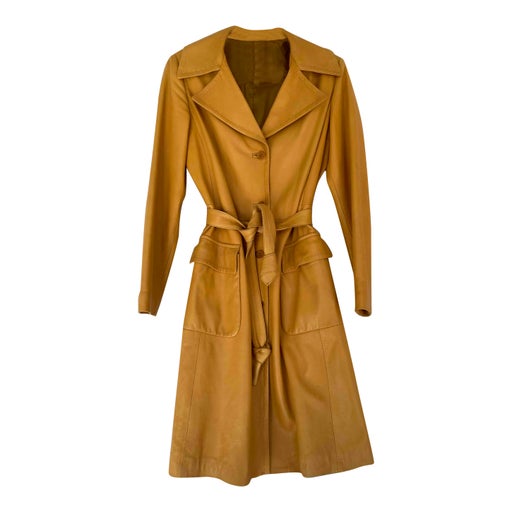 Leather trench coat