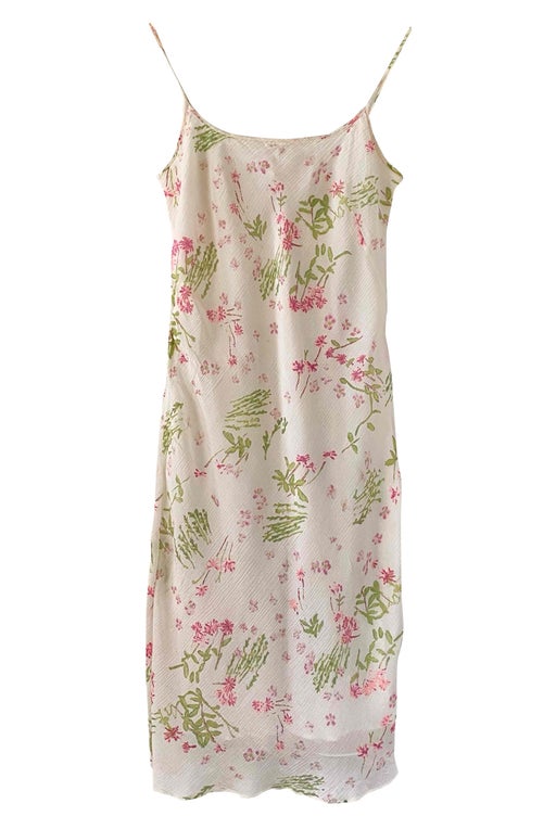 Floral silk and cotton dress
