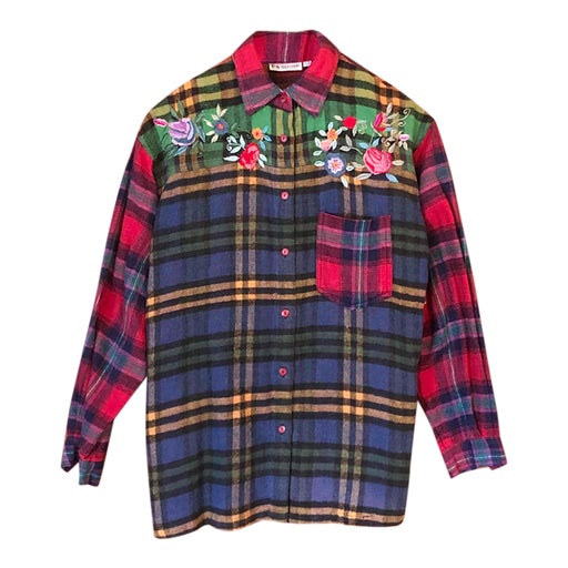 Chemise en flanelle brodée
