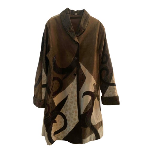 Manteau en cuir patchwork