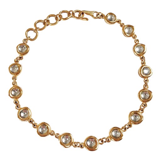 Golden metal necklace