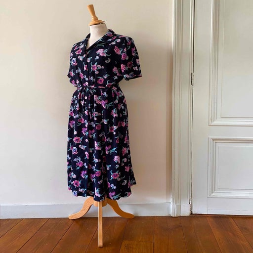 Floral shirt dress