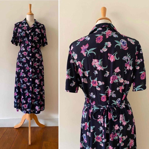 Floral shirt dress