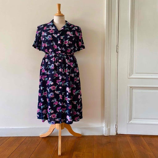 Floral shirt dress