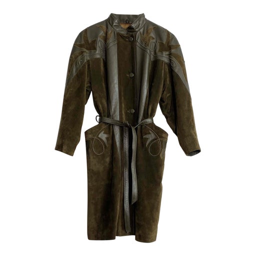 Manteau en daim et cuir