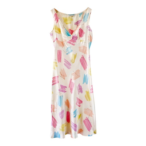 Robe en soie satinée