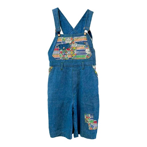 Patchwork denim dungarees