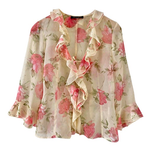Floral tie blouse