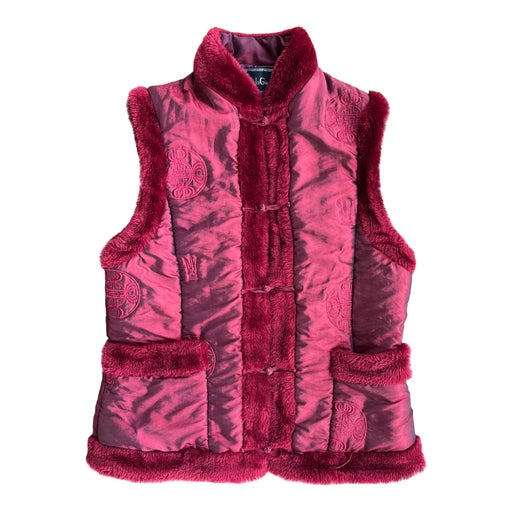 Satin sleeveless down jacket