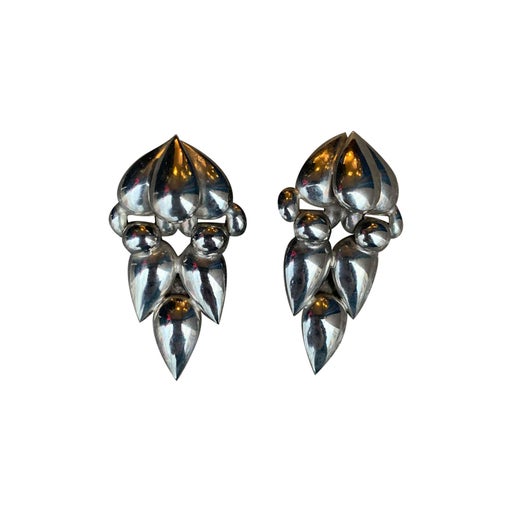 Silver metal earrings