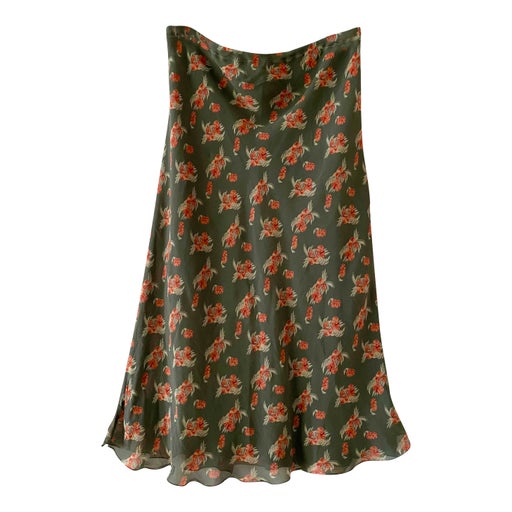 Silk midi skirt