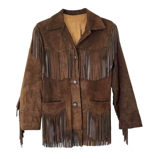 Veste en daim à franges
