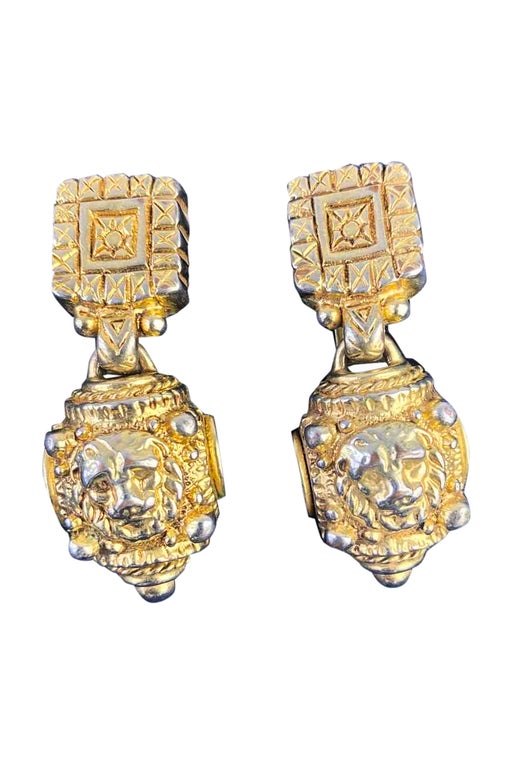 Golden metal earrings