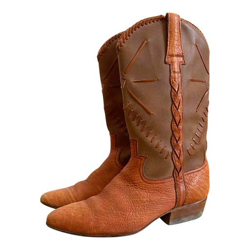 Leather cowboy boots