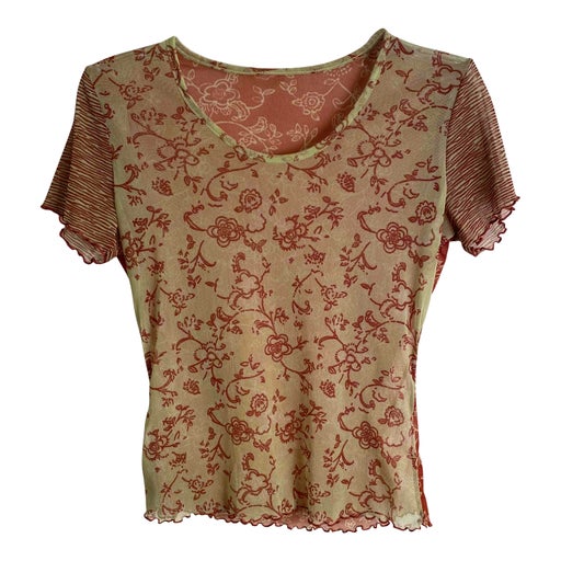 Floral mesh top