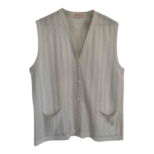 Gilet sans manches en maille ajourée