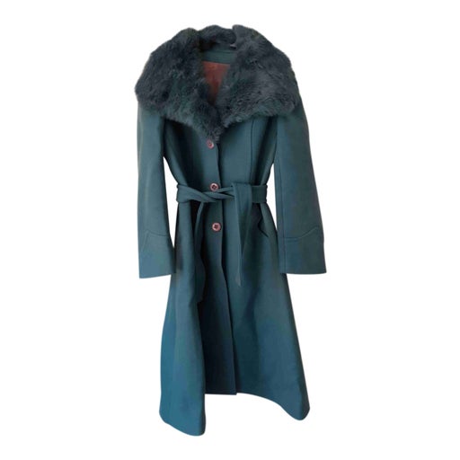 Manteau en laine et fourrure