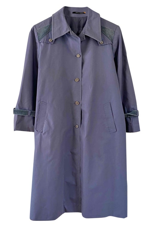 70's periwinkle blue trench coat
