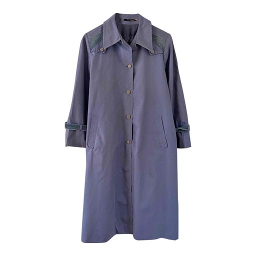 70's periwinkle blue trench coat