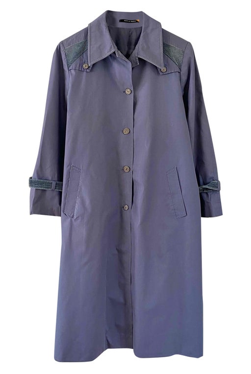70's periwinkle blue trench coat