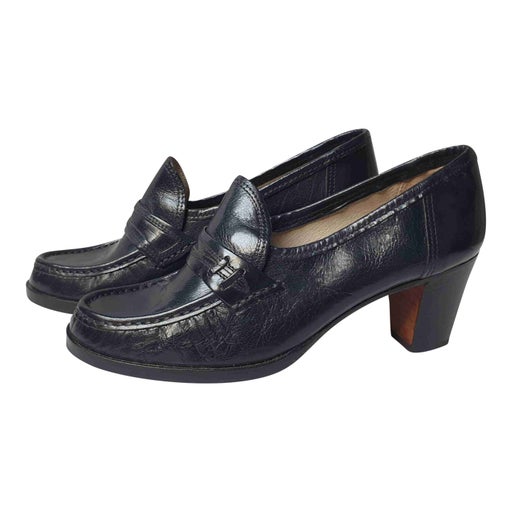Mocassins à talons en cuir