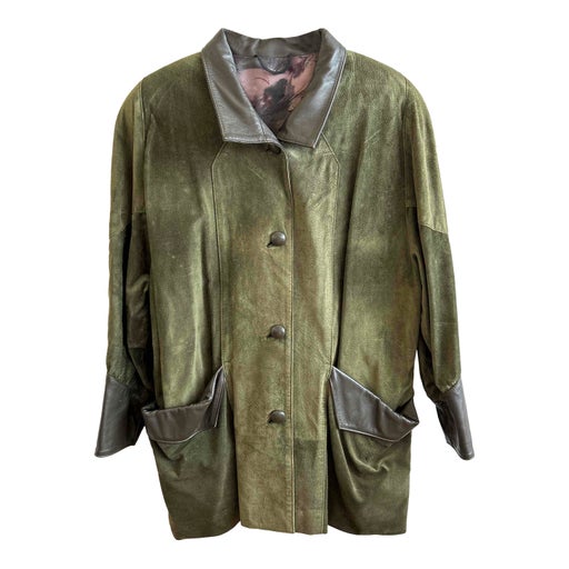 Blouson en cuir et daim