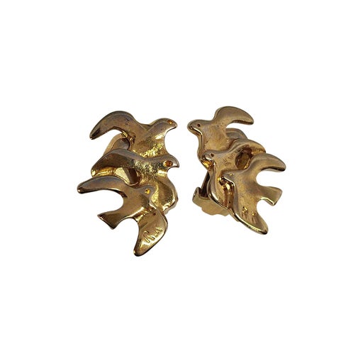 Golden metal earrings