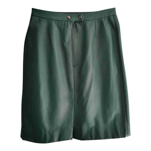 Short leather skirt