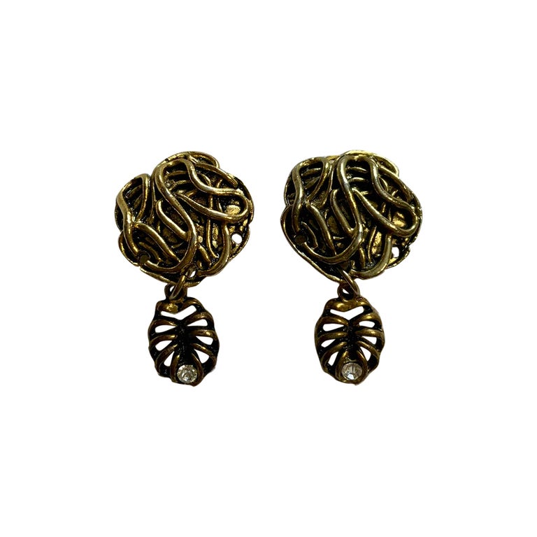 Golden metal earrings