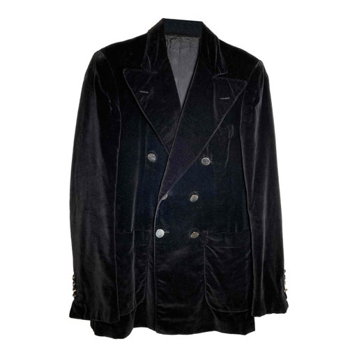 Velvet double-breasted blazer