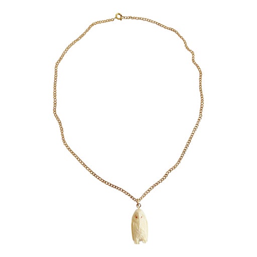 Gold-tone metal chain necklace
