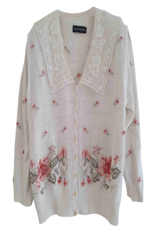 Floral embroidered cardigan