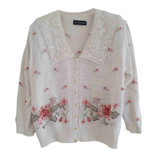 Cardigan brodé à fleurs
