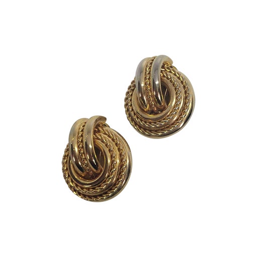 Golden metal earrings