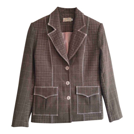 Patchwork check blazer