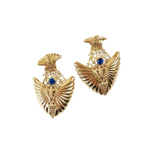 Golden metal earrings
