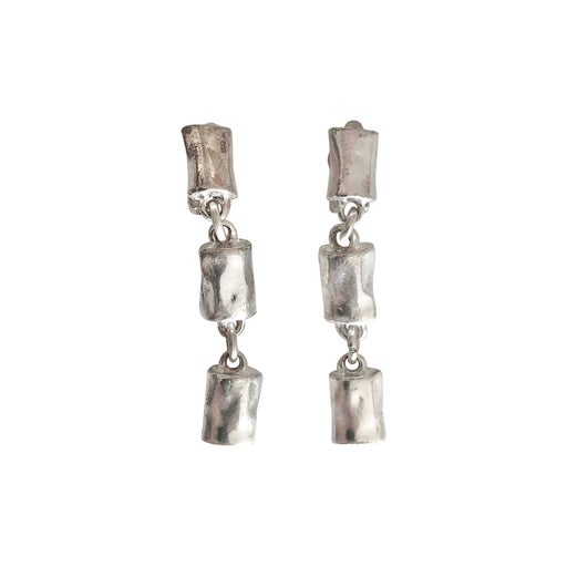 Silver metal earrings
