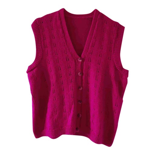 Openwork sleeveless cardigan