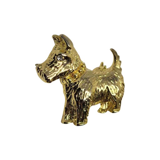 Golden metal brooch