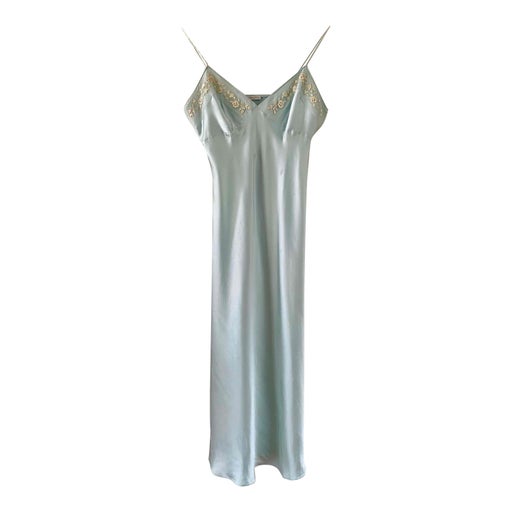 Embroidered silk satin nightie
