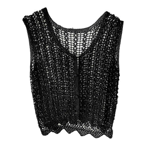 Openwork sleeveless cardigan