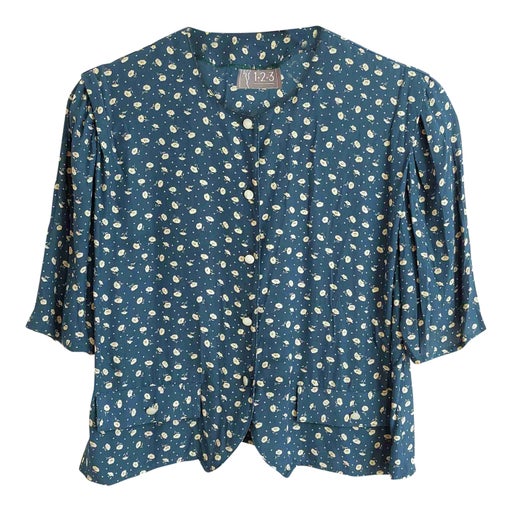 Floral and polka dot blouse