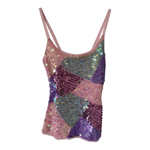 Sequin crochet camisole
