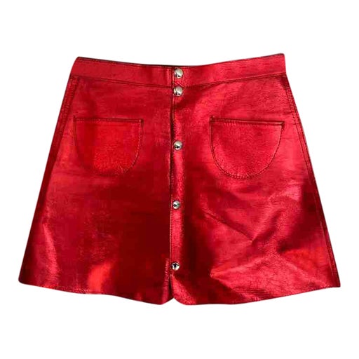 Leather mini skirt