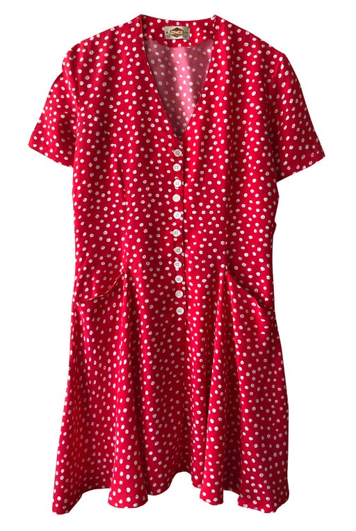 Red polka dot dress