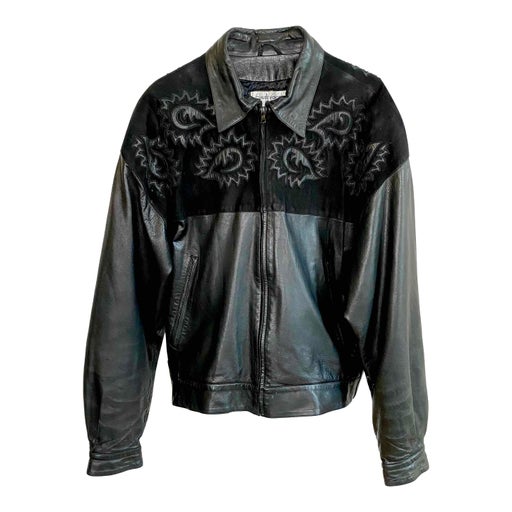 Veste en cuir et daim