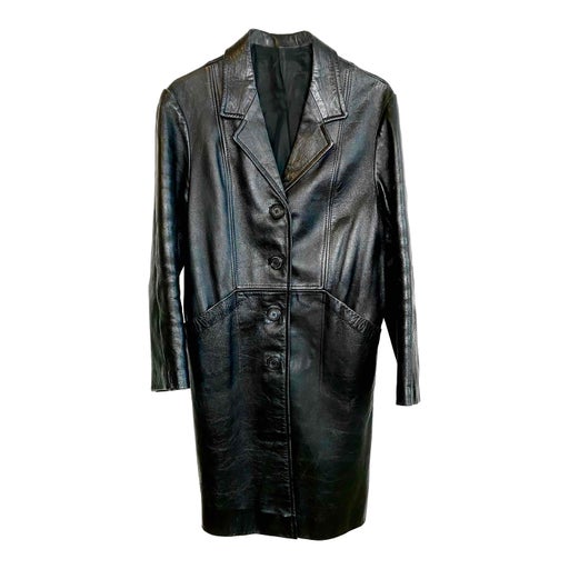 Veste longue en cuir