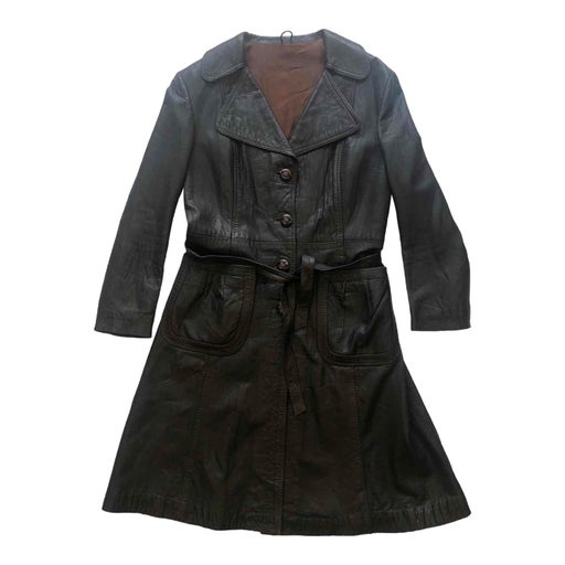 Leather trench coat