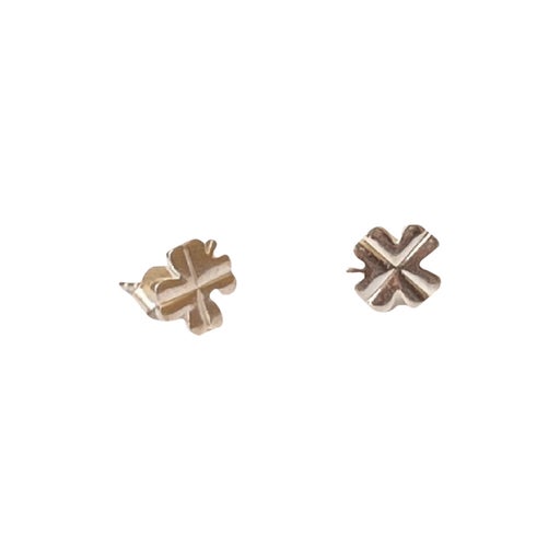 Silver metal stud earrings
